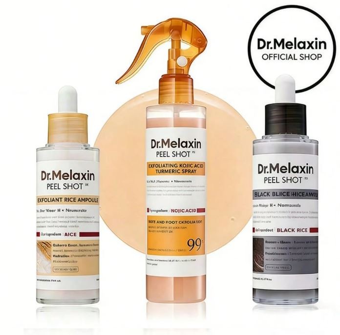 3-Piece Exfoliant Set Rice & Black Rice &Kojic Acid Turmeric Spray Skincare