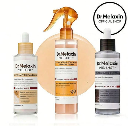 3-Piece Exfoliant Set Rice & Black Rice &Kojic Acid Turmeric Spray Skincare