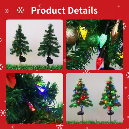 Solar Christmas Tree Stake Lights – Outdoor LED Pathway & Garden Decorations