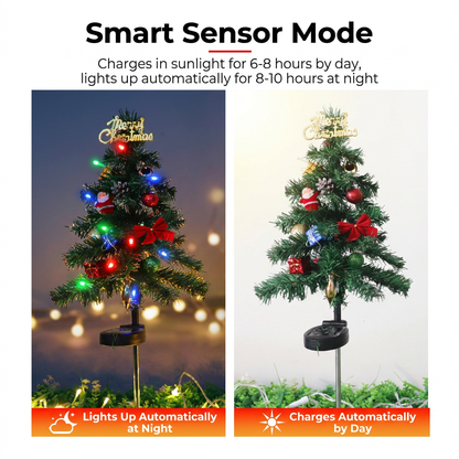 Solar Christmas Tree Stake Lights – Outdoor LED Pathway & Garden Decorations