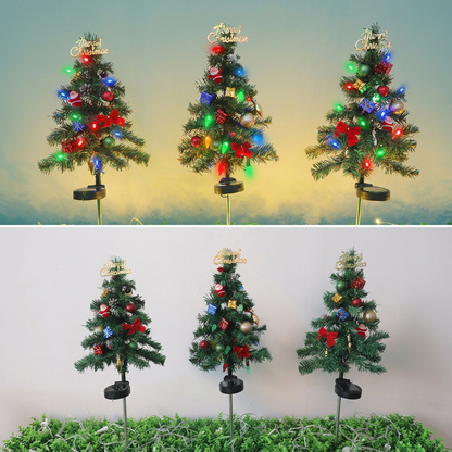 Solar Christmas Tree Stake Lights – Outdoor LED Pathway & Garden Decorations