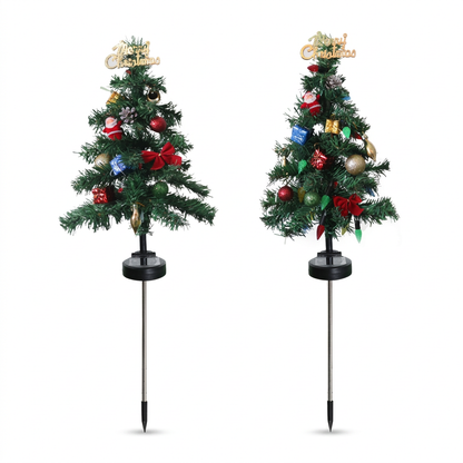 Solar Christmas Tree Stake Lights – Outdoor LED Pathway & Garden Decorations